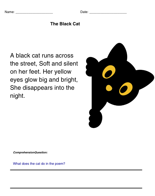 Halloween Poems for Kids | 20 Printable Reading & Comprehension Worksheets