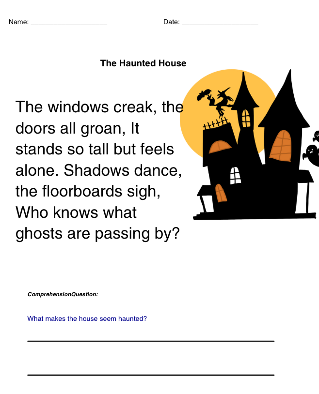 Halloween Poems for Kids | 20 Printable Reading & Comprehension Worksheets