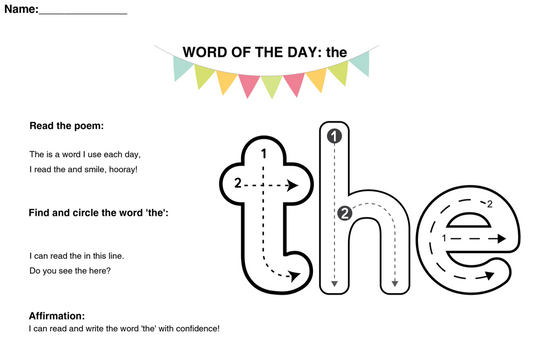 Sight Word Poetry Practice Pack | PreK–1 Literacy + Affirmations-Digital Download