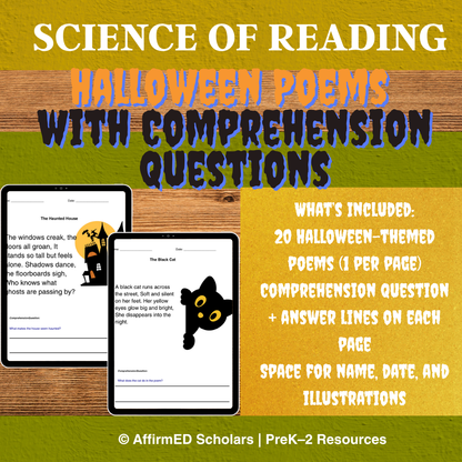 Halloween Poems for Kids | 20 Printable Reading & Comprehension Worksheets